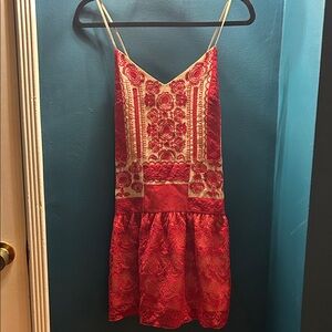 Free People Fuchsia Lace Top